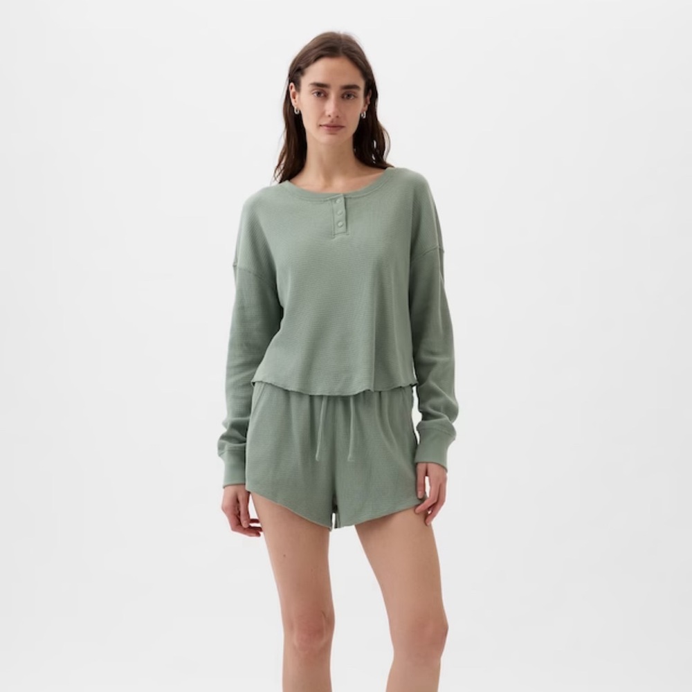 [NEW] Gap Waffle PJ Set (Sage Green)